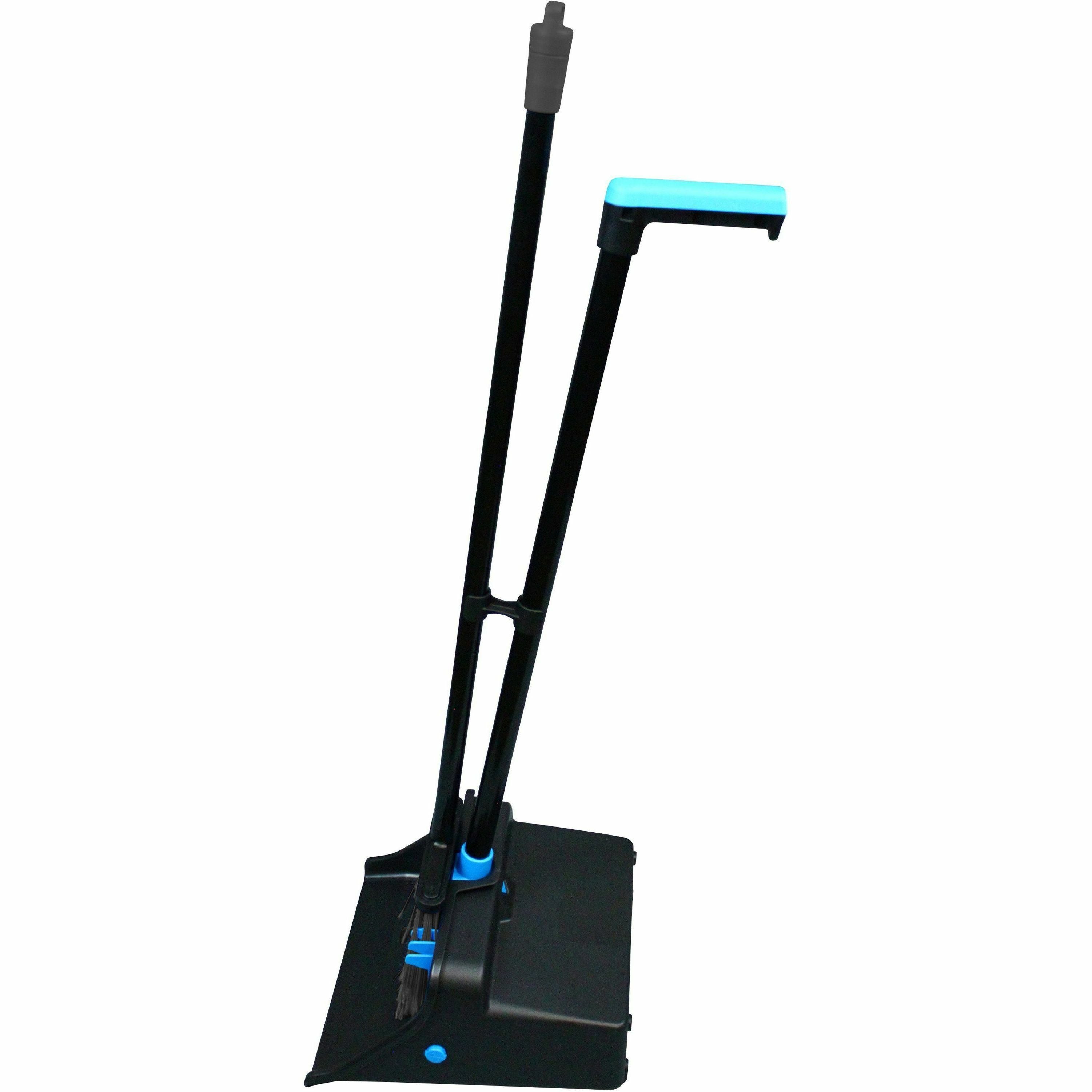 Genuine Joe Lobby Dust Pan Combo Kit - Blue, Black - 1 Each