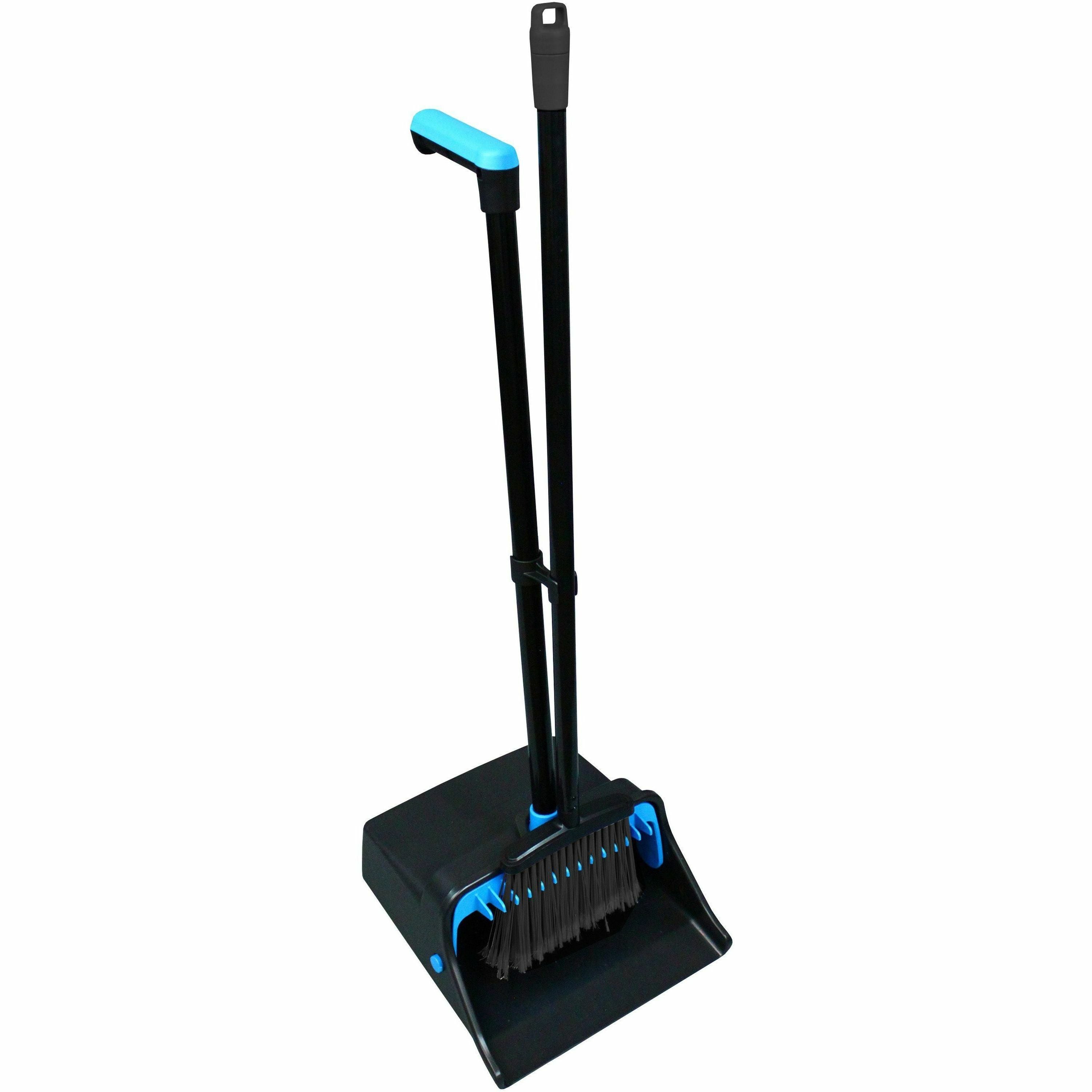Genuine Joe Lobby Dust Pan Combo Kit - Blue, Black - 1 Each