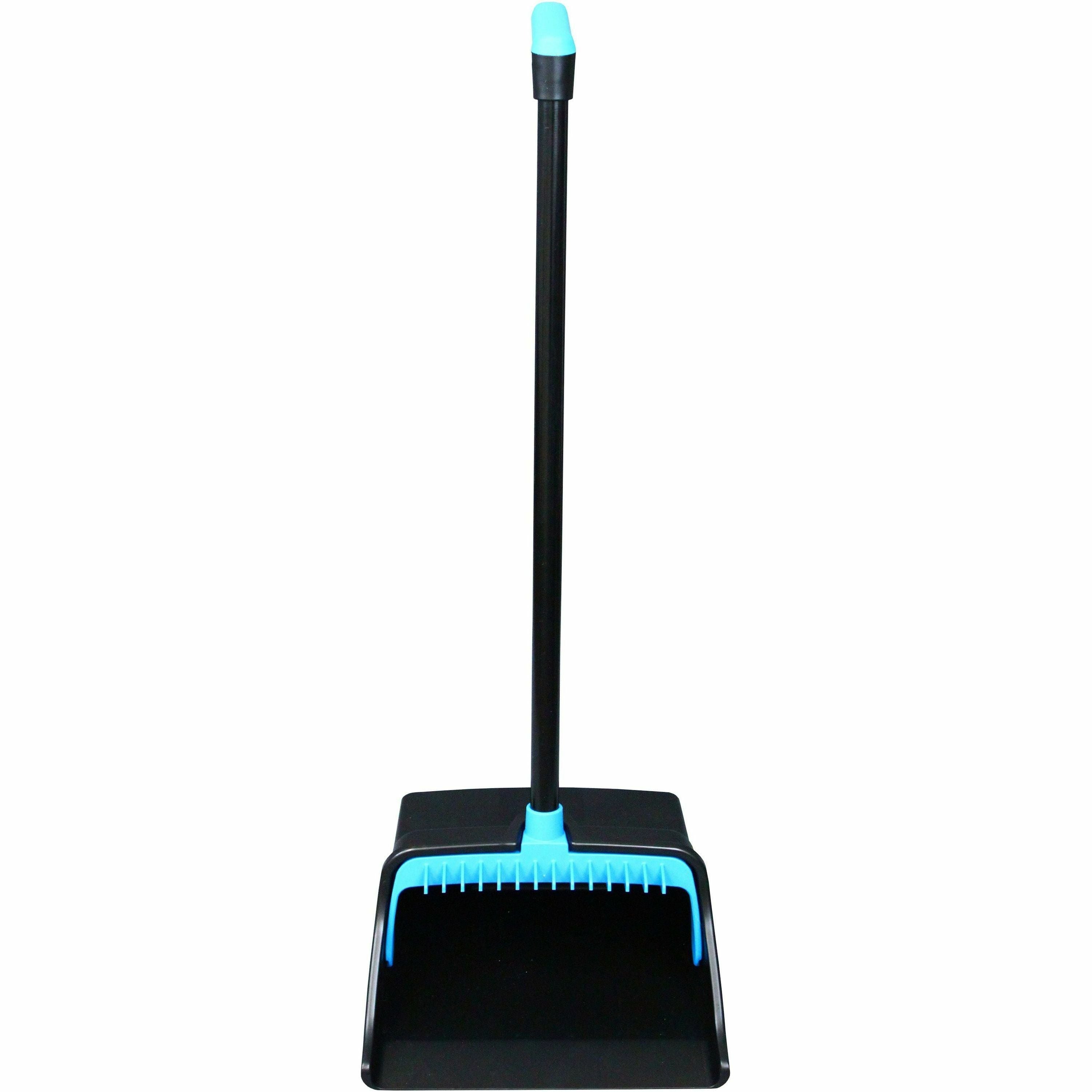 Genuine Joe Lobby Dust Pan Combo Kit - Blue, Black - 1 Each