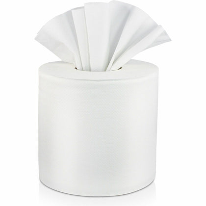 Livi Center-Pull Towels - 2 Ply - 7" Width x 10.90" Length - 605 Sheets/Roll - 2 63/64" Core - White - Paper, Fiber - 6 Rolls Per Case - 1 / Carton