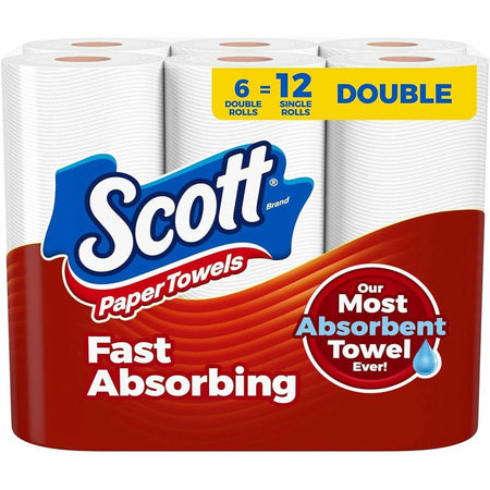 Scott Choose-A-Sheet Paper Towels - 150 Sheets/Roll - White - Paper, Fiber - 6 Rolls Per PackPack - 24 / Carton