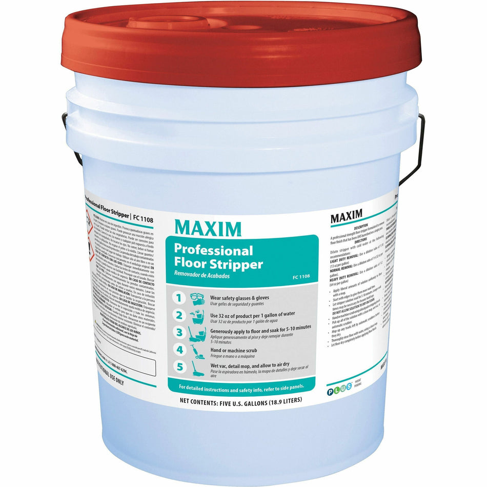 Midlab Professional Action Stripper - For Floor - Concentrate - Liquid - 640 fl oz (20 quart) - Citrus Scent - 1 Each - Rinse-free, Ammonia-free - White