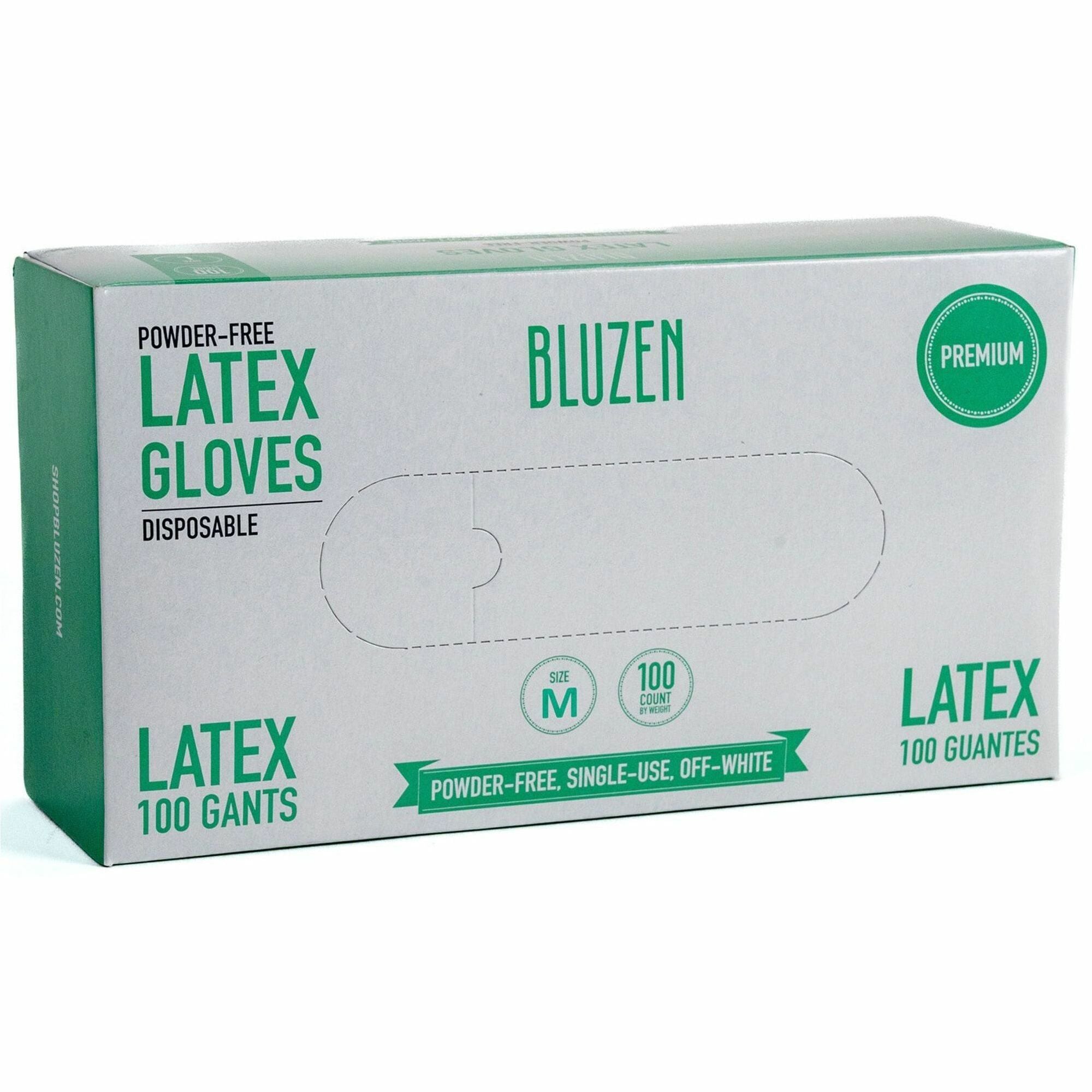 Remcoda Powder-Free Latex Gloves - 4 mil Thickness - Medium Size - Latex - Off White - Powder-free, Comfortable, Excellent Grip - For Healthcare, General Purpose - 100 / Box