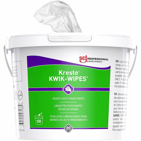 Kresto KWIK-WIPES - Citrus - 10" Width x 12" Length - Red - Fabric - 130 / Each