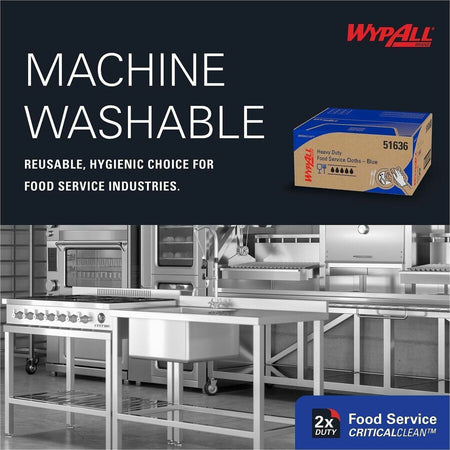 Wypall Critical Clean Foodservice Cloths - Blue - 200 Sheets/Box - Sponges Cleaning Pads & Wipers