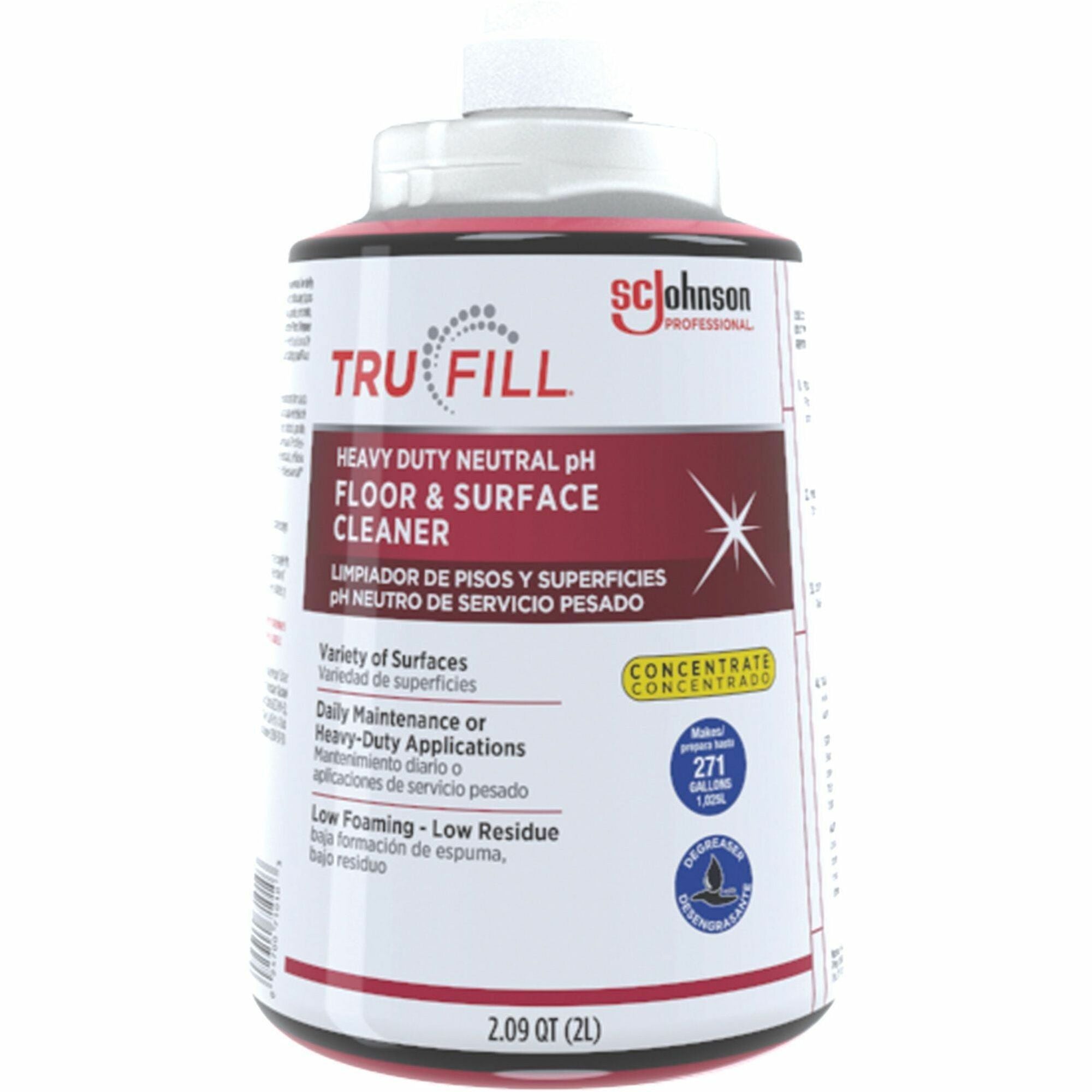 TruFill Heavy-Duty Floor Cleaner - For Multipurpose - Concentrate - 67.6 fl oz (2.1 quart) - Residue-free, Dilutable, Heavy Duty - Red Cartridge - 1 Each