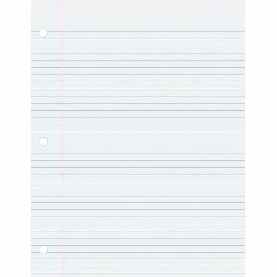 Pacon College-Ruled Filler Paper - 500 Sheets - Ruled Red Margin - 3 Hole(s) - 8 1/2" x 11" Sheet Size - White Paper - Smooth, Hole-punched, Recyclable - 500 / Pack