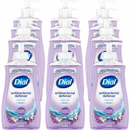 Dial Antibacterial Defense Liquid Hand Soap - 11 fl oz - Bacteria Remover - Hand - Antibacterial - Lavender - Recycled - Cruelty-free, Paraben-free, Phthalate-free, Silicone-free - 12 / Carton