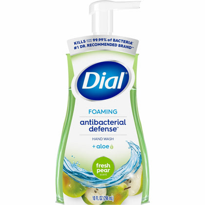 Dial Complete Foaming Hand Wash - Fresh Pear Scent - 10 fl oz - Pump Bottle Dispenser - Kill Germs - Hand - Green - 8 / Carton