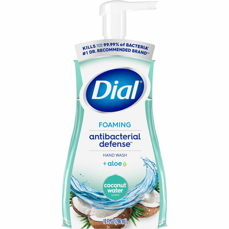 Dial Complete Foam Hand Wash Pump - Coconut Water Scent - 10 fl oz - Pump Dispenser - Bacteria Remover, Kill Germs - Hand, Bathroom, Kitchen - Moisturizing - Antibacterial - Clear - 8 / Carton