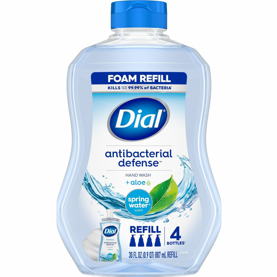 Dial Complete Foaming Hand Wash - Spring Water Scent - 30 fl oz - Bottle Dispenser - Kill Germs - Hand - Recycled - 4 / Carton