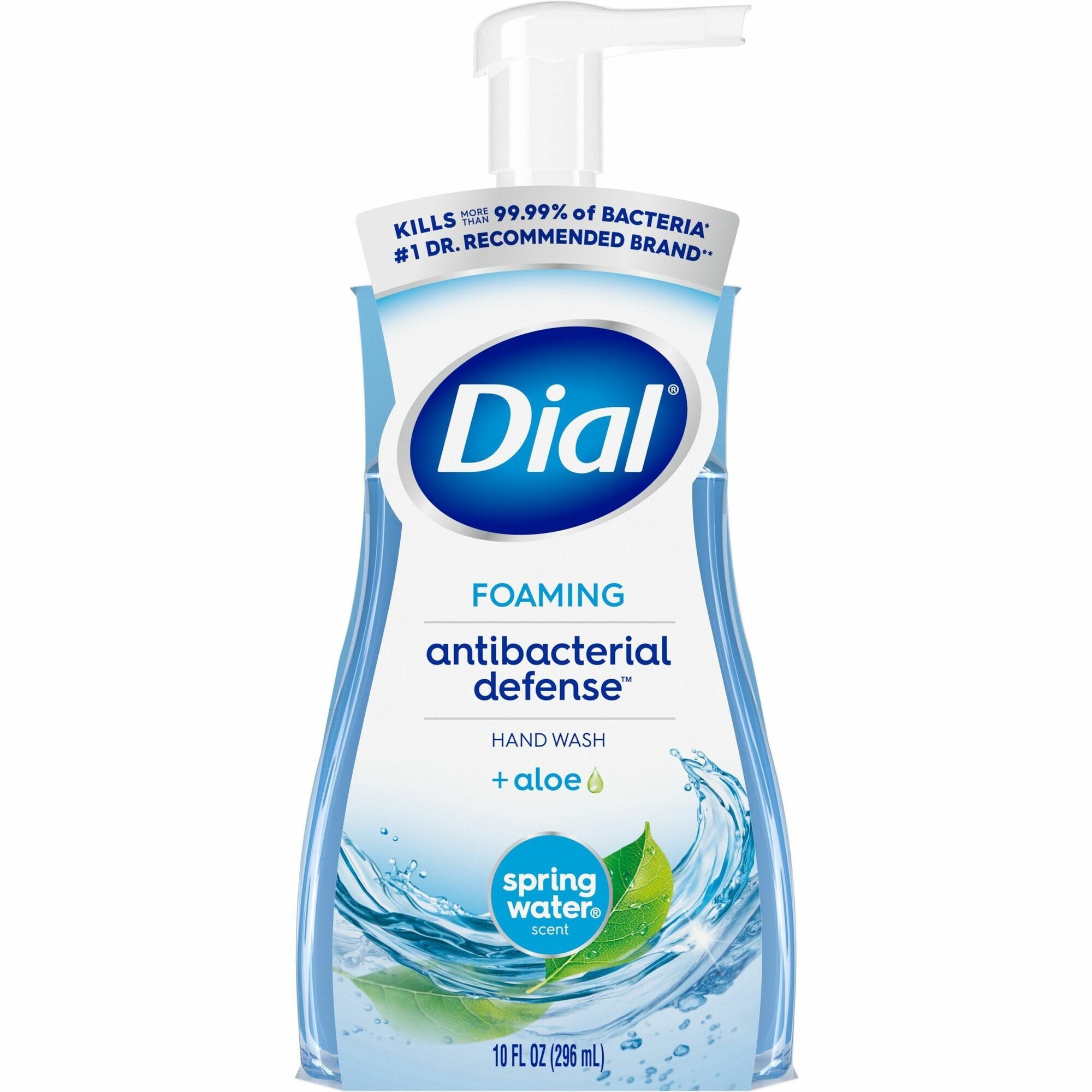 Dial Complete Spring Water Foaming Soap - Spring Water Scent - 10 fl oz - Pump Bottle Dispenser - Bacteria Remover - Hand - Antibacterial - Light Blue - 8 / Carton