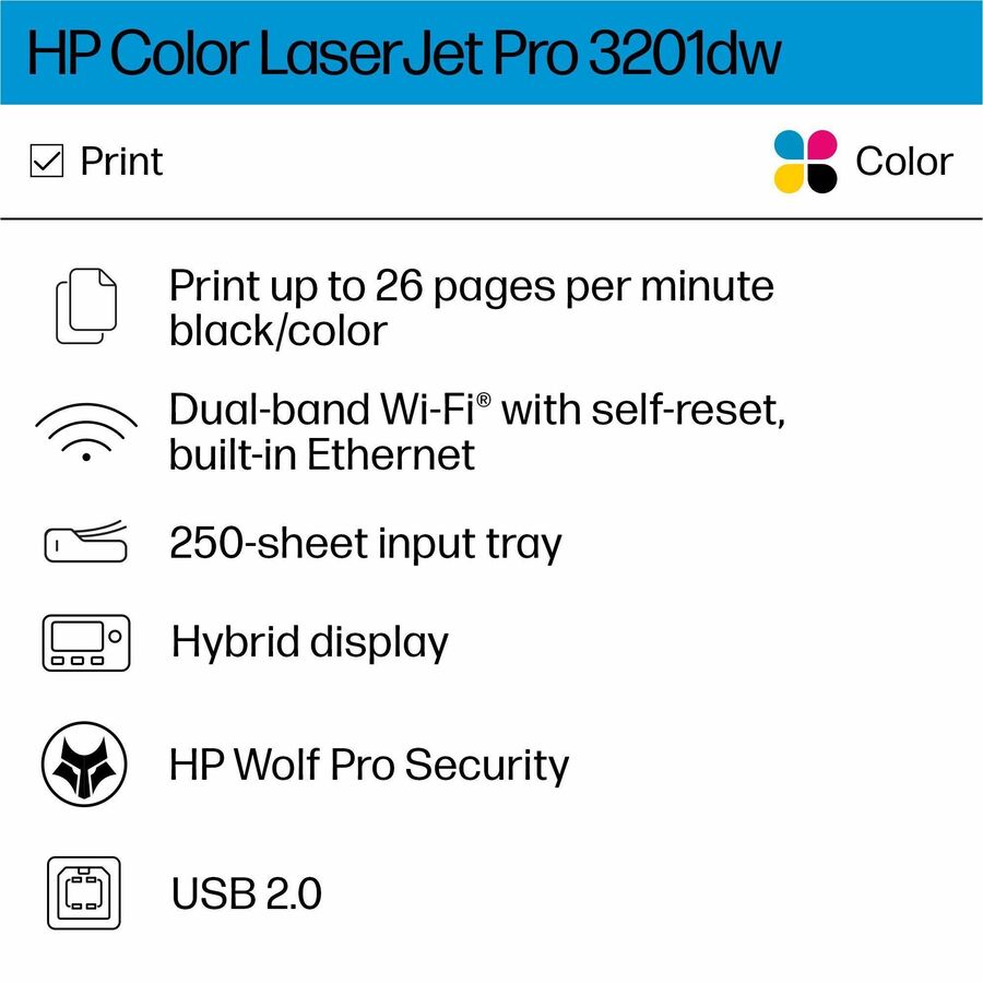 HP LaserJet Pro 3201dw Wireless Laser Printer - Color - Alternate-Image8