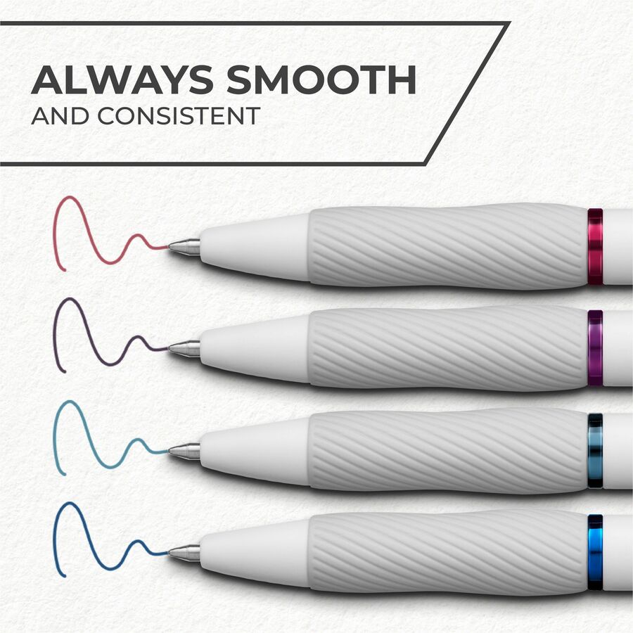 Sharpie S-Gel Pens - 0.7 mm Medium Pen Point - Retractable - Bold Jewel Ink - Gel-based - Pearl White Plastic Barrel - 4 / Pack