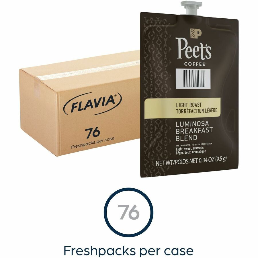 Flavia Freshpack Luminosa Breakfast Blend Coffee - Compatible with Flavia - American - Light - Freshpack - Colombia Luminosa, Fruity, Arabica - 76 / Carton