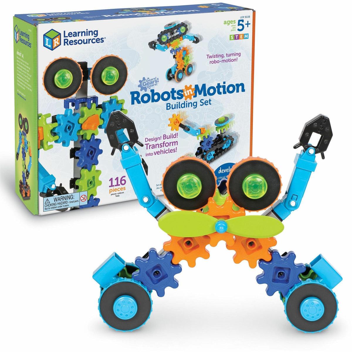 Learning Resources Gears! Robots in Motion - Robotics Toy - Theme/Subject: Learning, Fun - 5 Year & Up - 116 Pieces - Multi