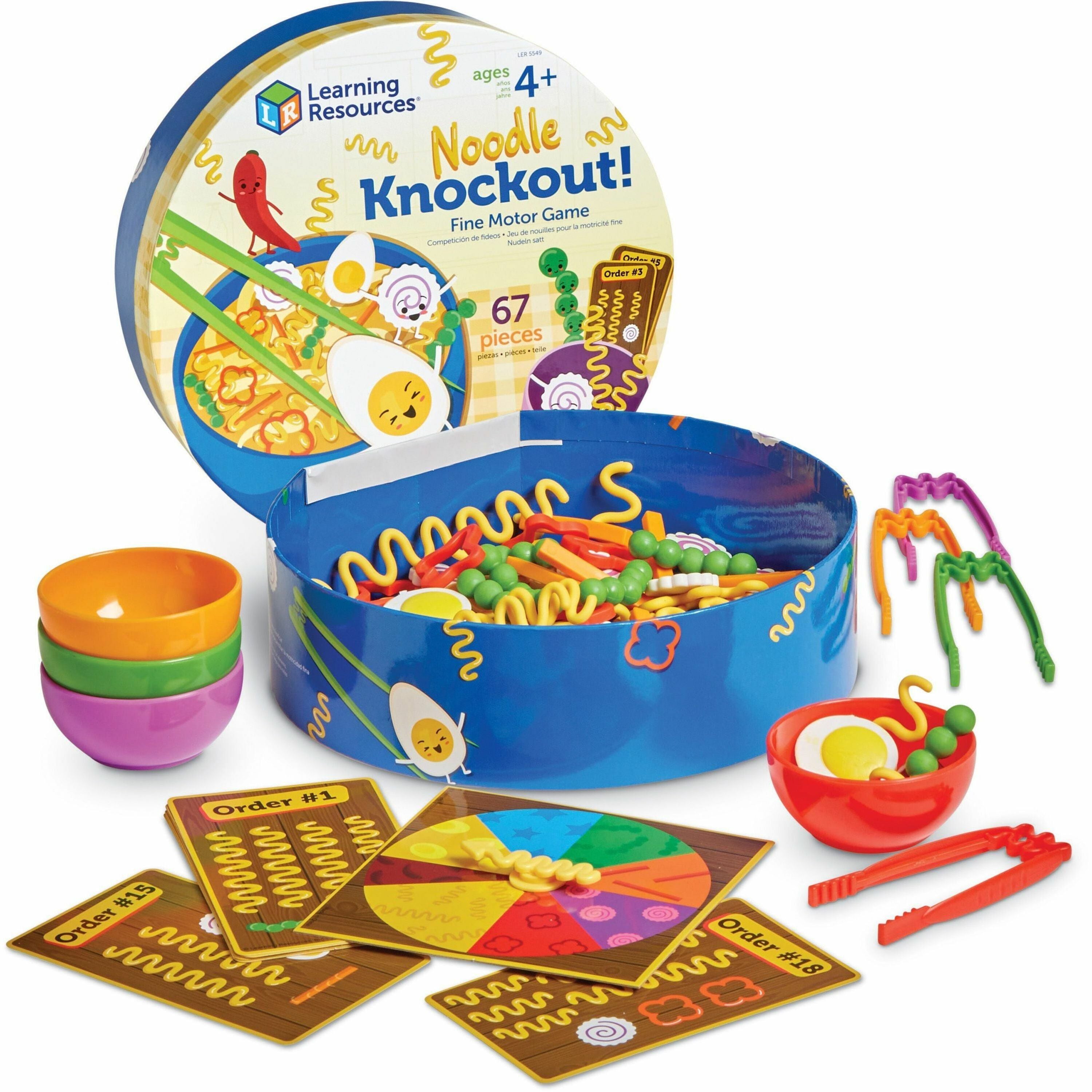 Learning Resources Noodle Knockout Fine Motor Game - Learning Toy - Theme/Subject: Learning - 4 Year & Up - 67 Pieces - Multi