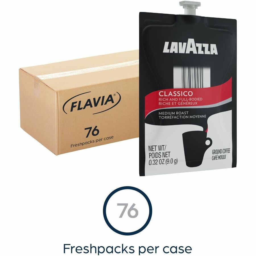 Flavia Freshpack Classico Coffee: Medium Ground Blend - 0.3 oz - 76/Carton - Coffee