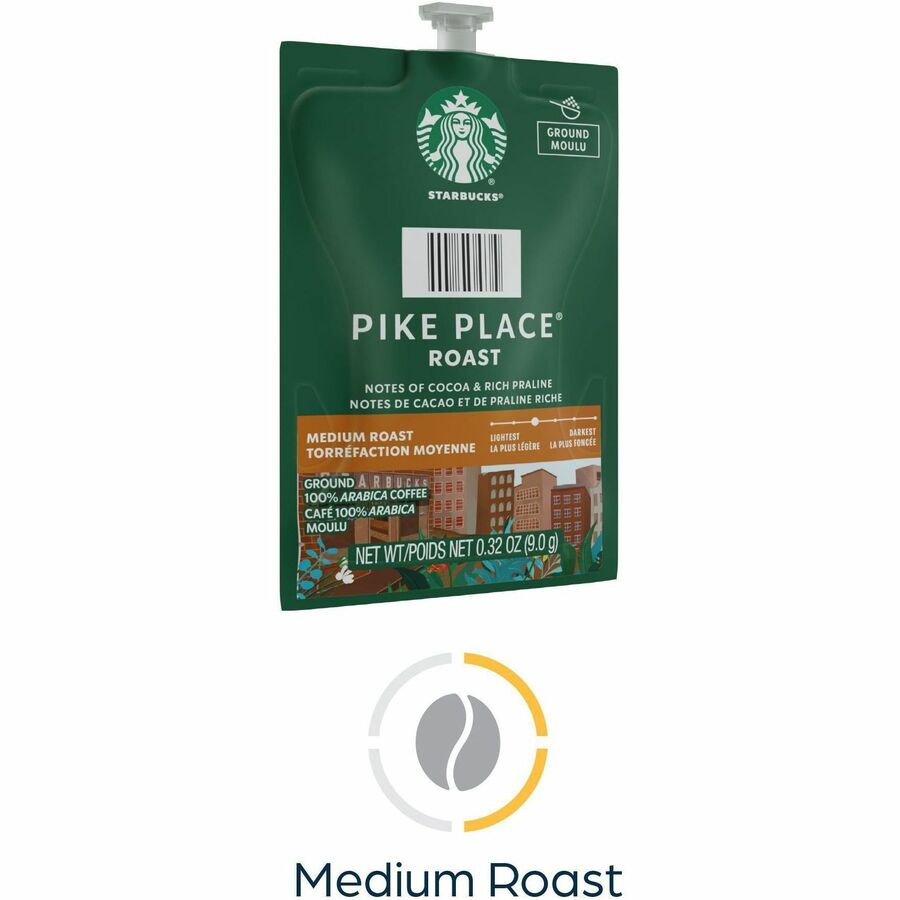 Flavia Ground, Freshpack Pike Place Roast Coffee - American - Medium - Ground, Freshpack - Pike Place, Classic - 76 / Case