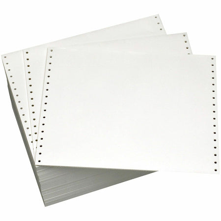 Domtar Continuous Forms - 92 Brightness - 11" x 14 7/8" - 20 lb Basis Weight - Green Bar, Chlorine-free, Acid-free, Archival-safe, Unperforated, Break-free, Single Ply - White, Green - 2700 Sheets - 2700 / Carton