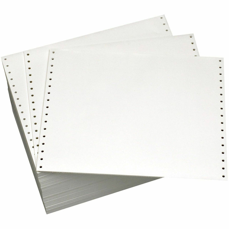 Domtar Continuous Forms - 92 Brightness - 11" x 14 7/8" - 20 lb Basis Weight - Green Bar, Chlorine-free, Acid-free, Archival-safe, Unperforated, Break-free, Single Ply - White, Green - 2700 Sheets - 2700 / Carton