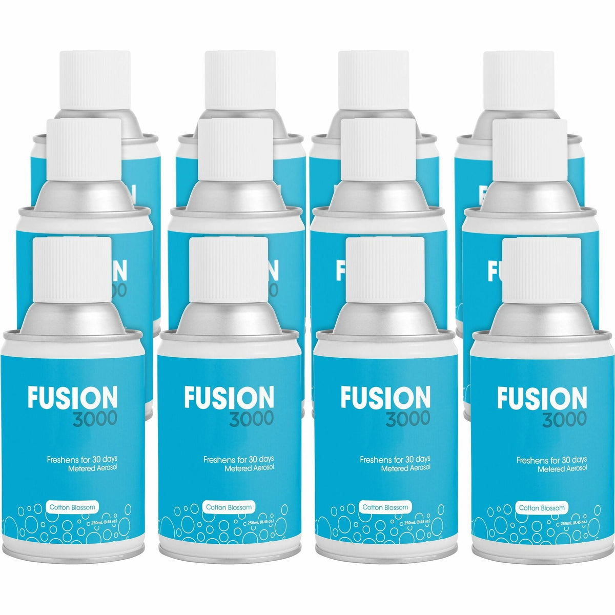 Fresh Products Fusion 3000 Metered Aerosols - 6000 ftÔøΩ - Cotton Blossom - 30 Day - Odor Neutralizer, VOC Compliant - 12 / Carton