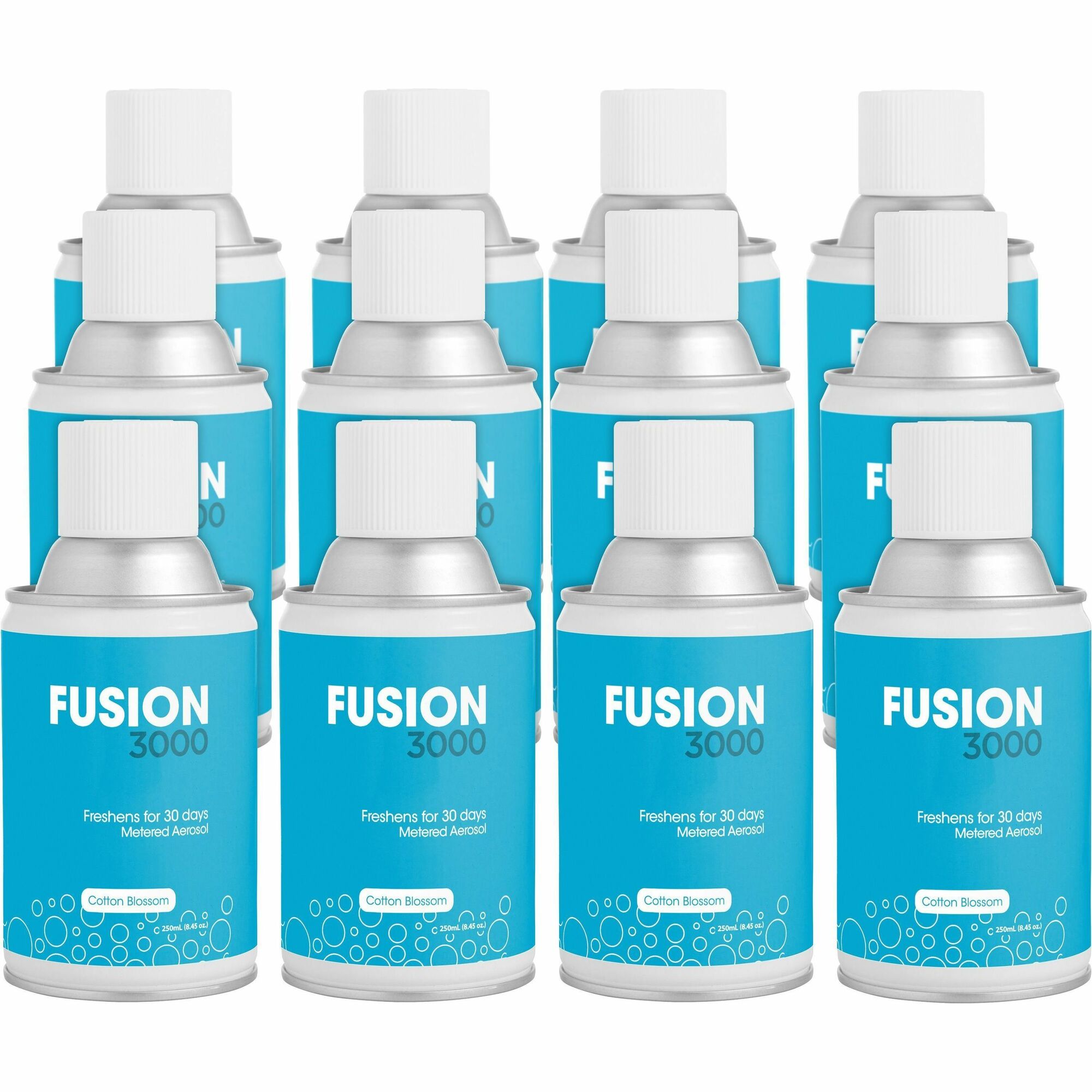 Fresh Products Fusion 3000 Metered Aerosols - 6000 ftÔøΩ - Cotton Blossom - 30 Day - Odor Neutralizer, VOC Compliant - 12 / Carton