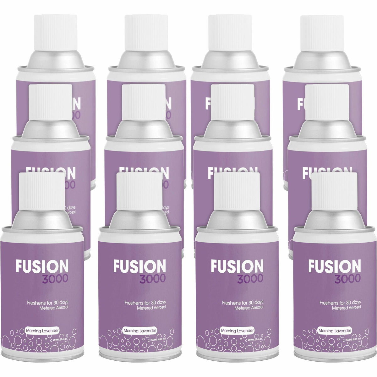 Fresh Products Fusion 3000 Metered Aerosols - 6000 ftÔøΩ - Morning Lavender - 30 Day - Odor Neutralizer, VOC Compliant - 12 / Carton