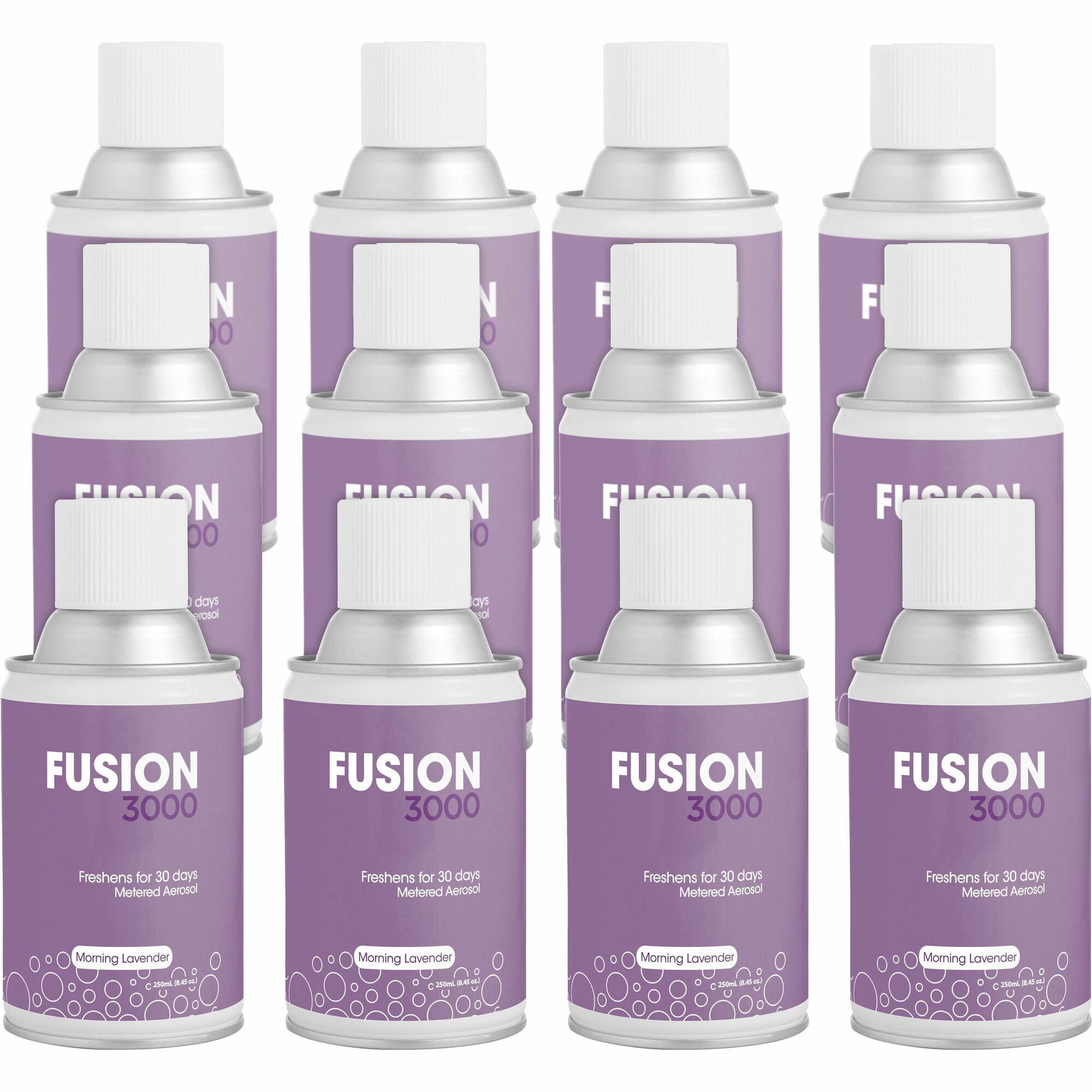 Fresh Products Fusion 3000 Metered Aerosols - 6000 ftÔøΩ - Morning Lavender - 30 Day - Odor Neutralizer, VOC Compliant - 12 / Carton