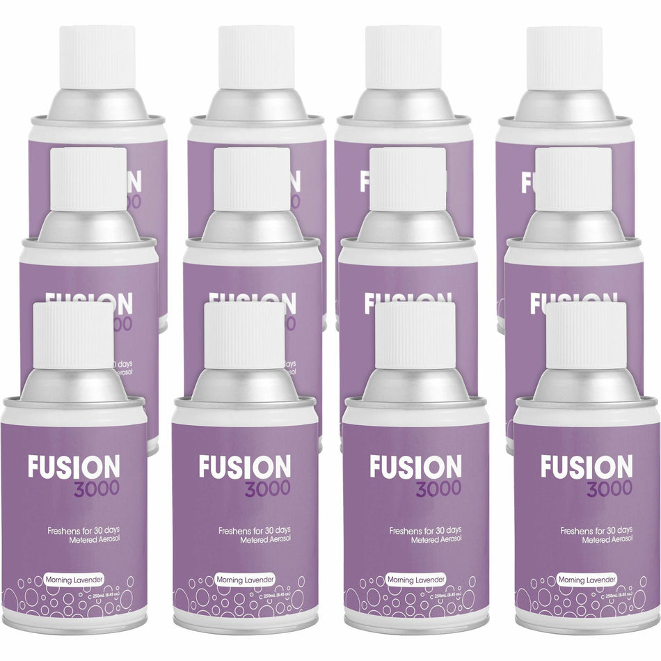 Fresh Products Fusion 3000 Metered Aerosols - 6000 ftÔøΩ - Morning Lavender - 30 Day - Odor Neutralizer, VOC Compliant - 12 / Carton
