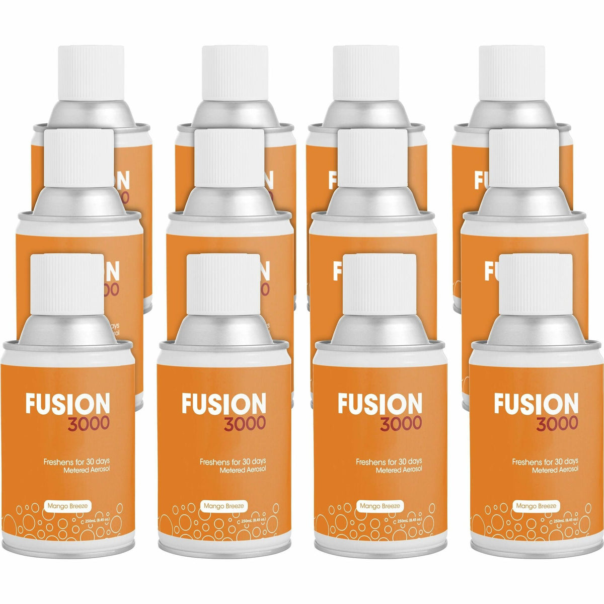 Fresh Products Fusion 3000 Metered Aerosols - 6000 ftÔøΩ - Mango - 30 Day - Odor Neutralizer, VOC Compliant - 12 / Carton