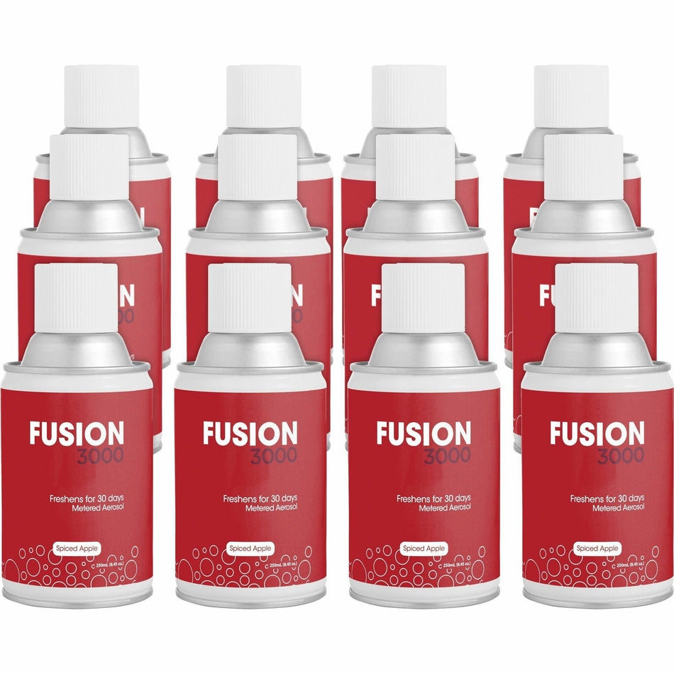 Fresh Products Fusion 3000 Metered Aerosols - 6000 ftÔøΩ - Spiced Apple - 30 Day - Odor Neutralizer, VOC Compliant - 12 / Carton