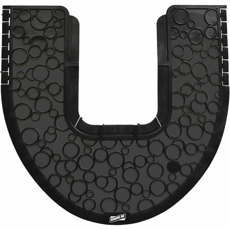 Genuine Joe Deodorizing Commode Mat - Bathroom, Commode, Restroom, Urinal, Floor - 1.81" Length x 22.63" Width x 22.250" Depth - Black - 6 / Carton