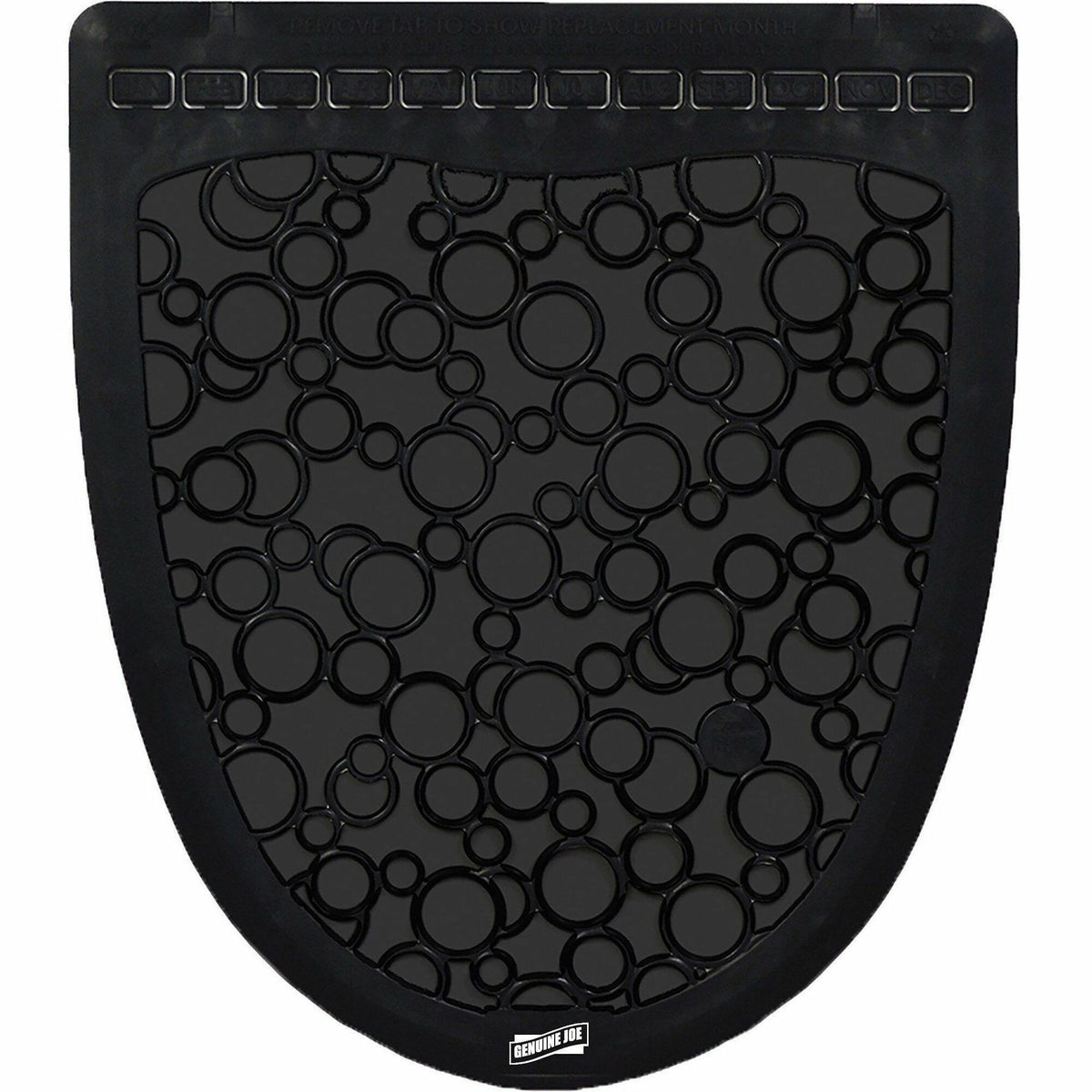Genuine Joe Deodorizing Urinal Mats - Urinal, Restroom - 18.75" Width x 20.380" Depth - Black - 6 / Carton