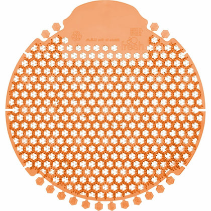 Fresh Products Wave 360 Urinal Screens - Lasts upto 60 Days - Splash Reducer, Odor Control - 5 / Box - Orange