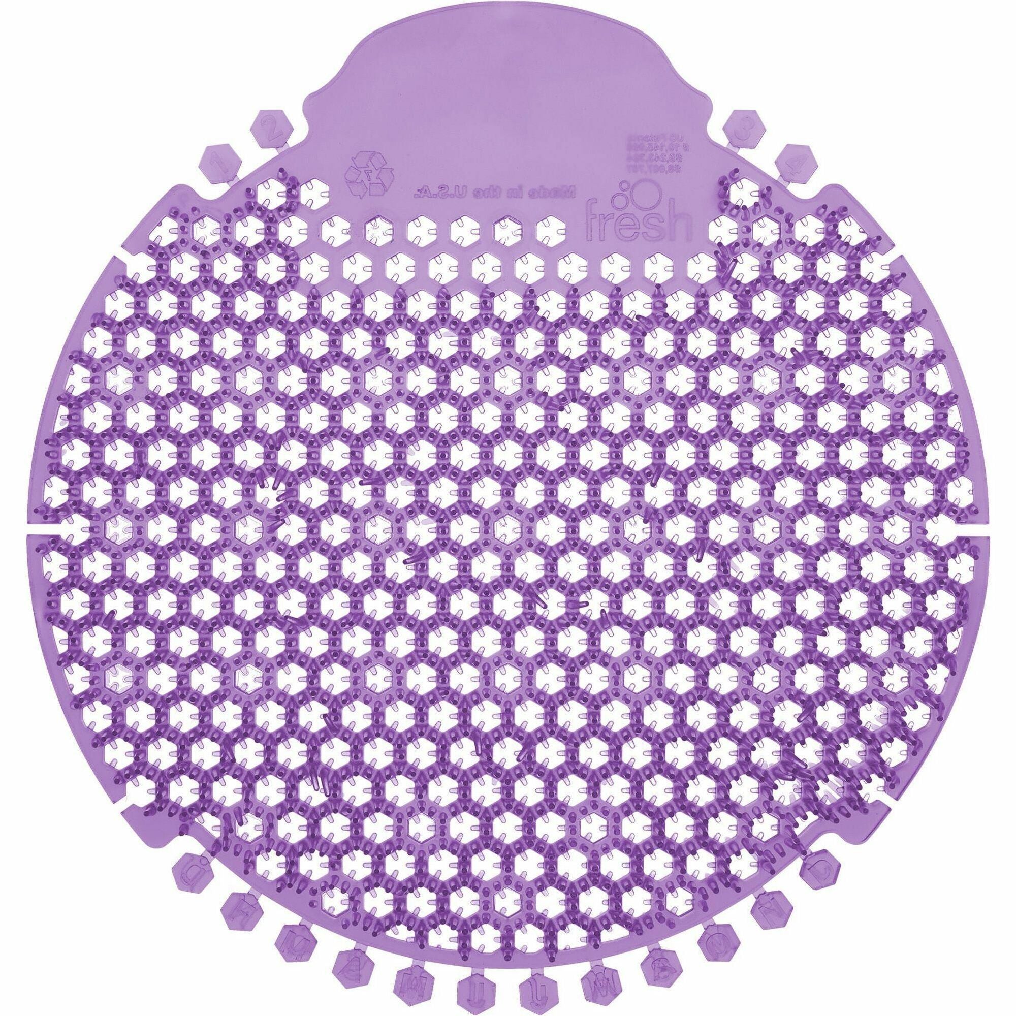 Fresh Products Wave 360 Urinal Screens - Lasts upto 60 Days - Splash Reducer, Odor Control - 5 / Box - Purple