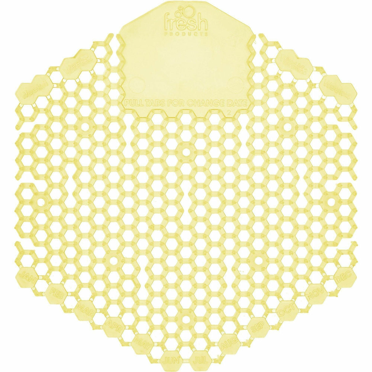 Fresh Products Wave 3D Urinal Screen - Lasts upto 30 Days - Splash Reducer, Odor Control - 10 / Box - Yellow