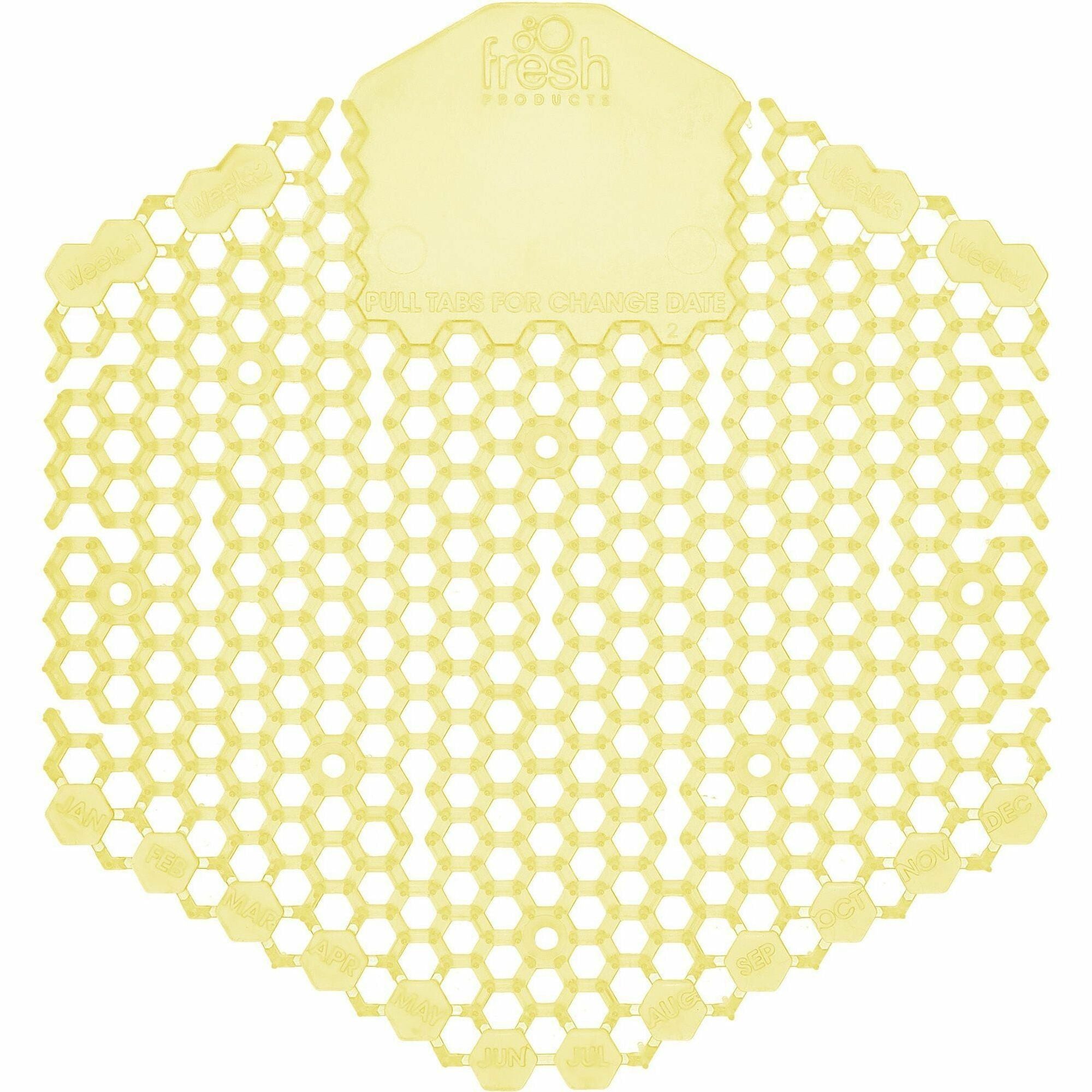 Fresh Products Wave 3D Urinal Screen - Lasts upto 30 Days - Splash Reducer, Odor Control - 10 / Box - Yellow