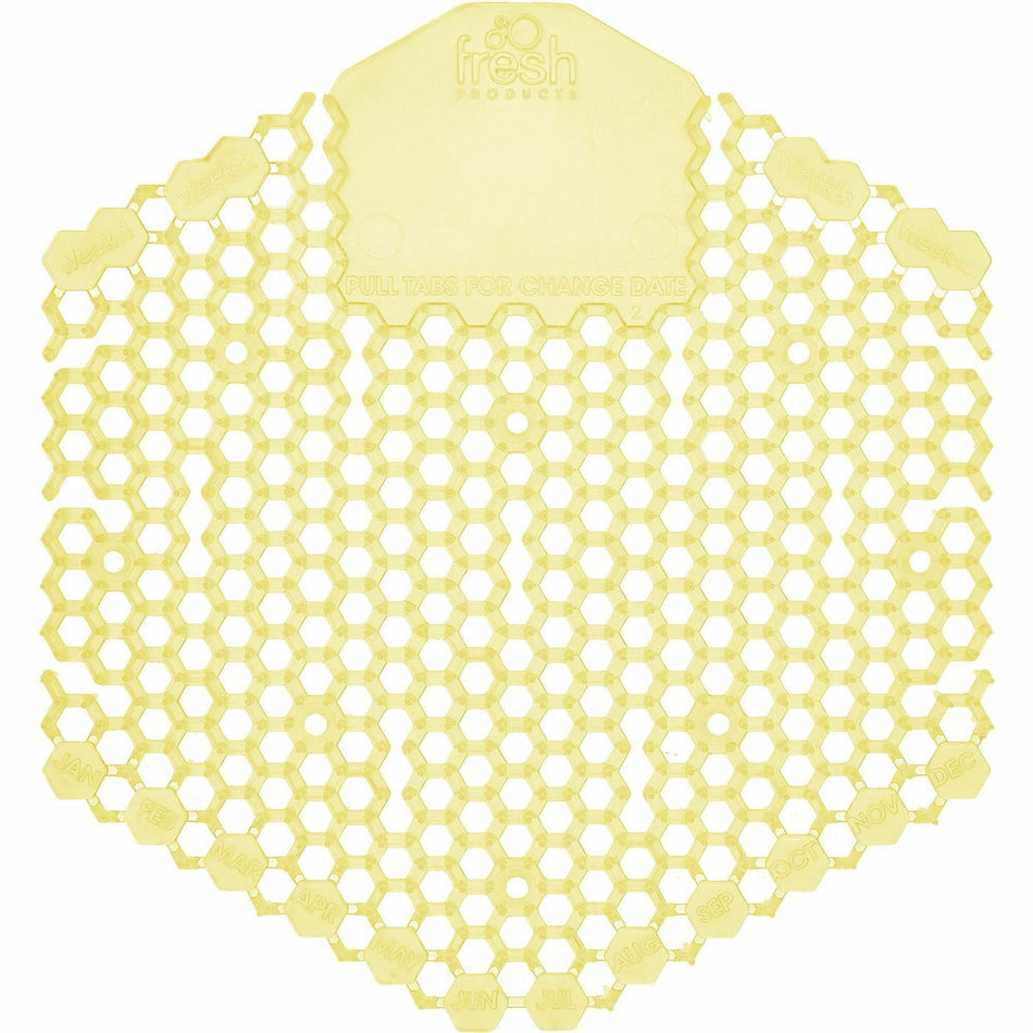 Fresh Products Wave 3D Urinal Screen - Lasts upto 30 Days - Splash Reducer, Odor Control - 10 / Box - Yellow