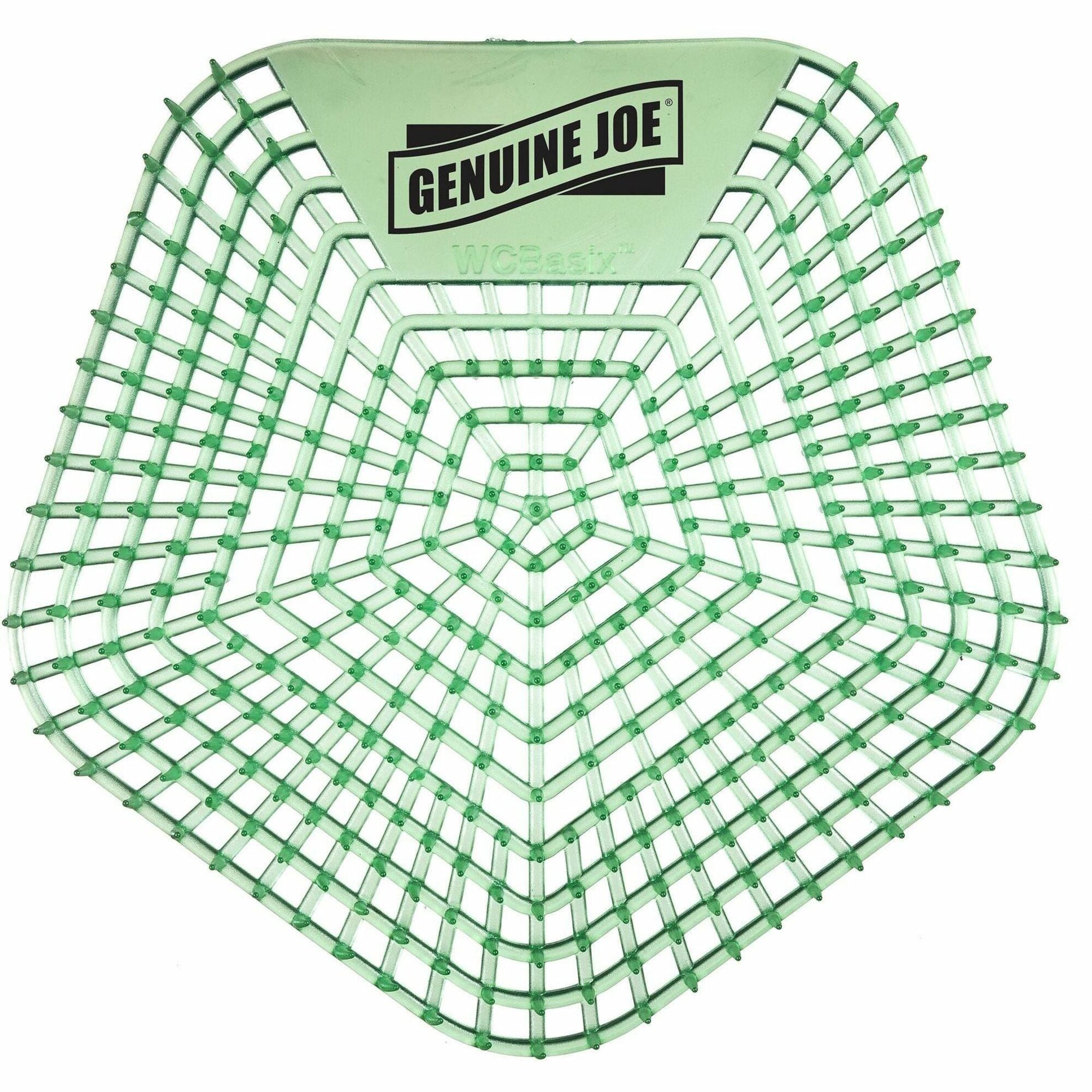 Genuine Joe Urinal Screens - Lasts upto 30 Days - Dual Sided Design - 10 / Carton - Green