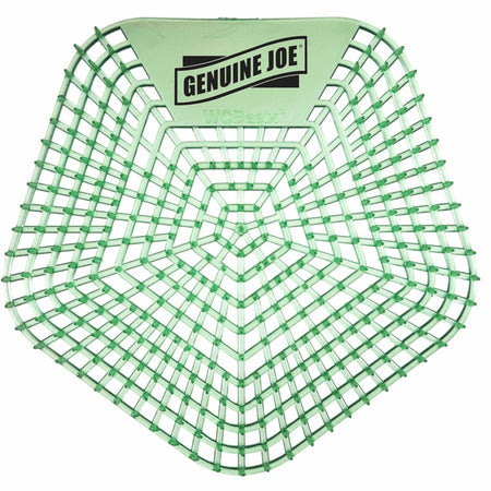 Genuine Joe Urinal Screens - Lasts upto 30 Days - Dual Sided Design - 10 / Carton - Green