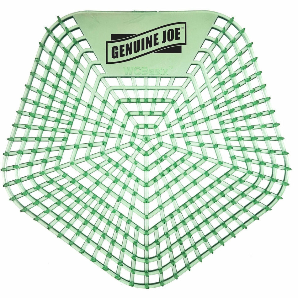 Genuine Joe Urinal Screens - Lasts upto 30 Days - Dual Sided Design - 10 / Carton - Green