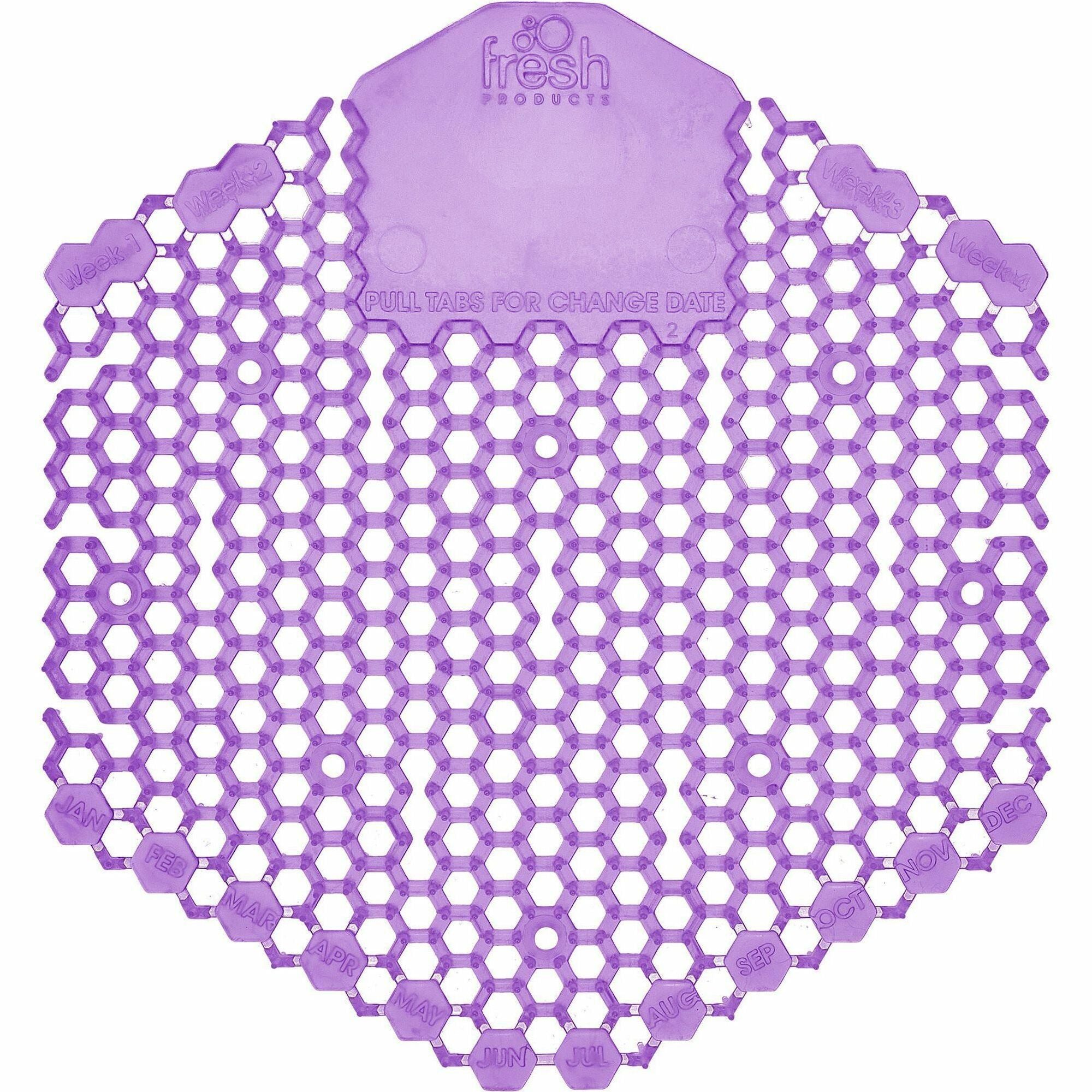 Fresh Products Wave 3D Urinal Screen - Lasts upto 30 Days - Splash Reducer, Odor Control - 10 / Box - Purple