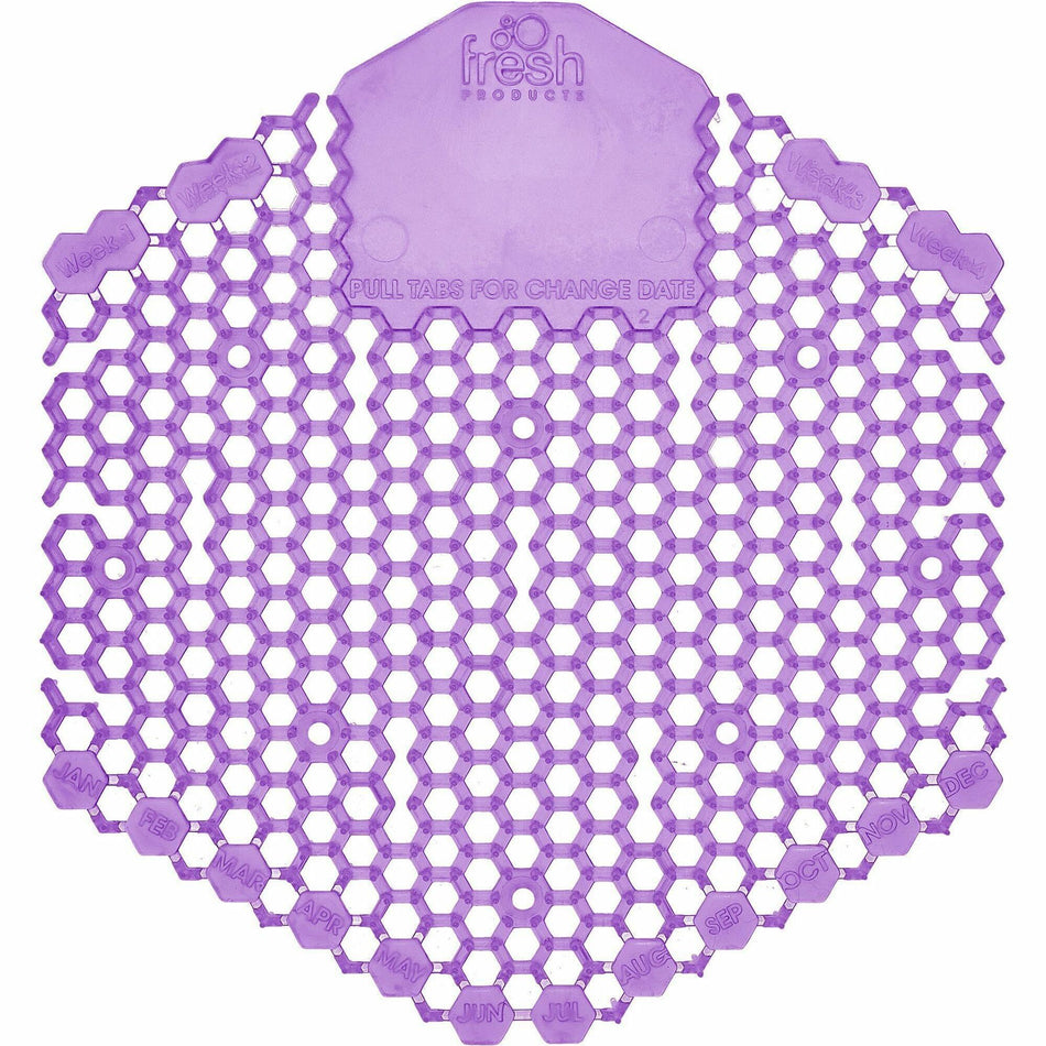 Fresh Products Wave 3D Urinal Screen - Lasts upto 30 Days - Splash Reducer, Odor Control - 10 / Box - Purple