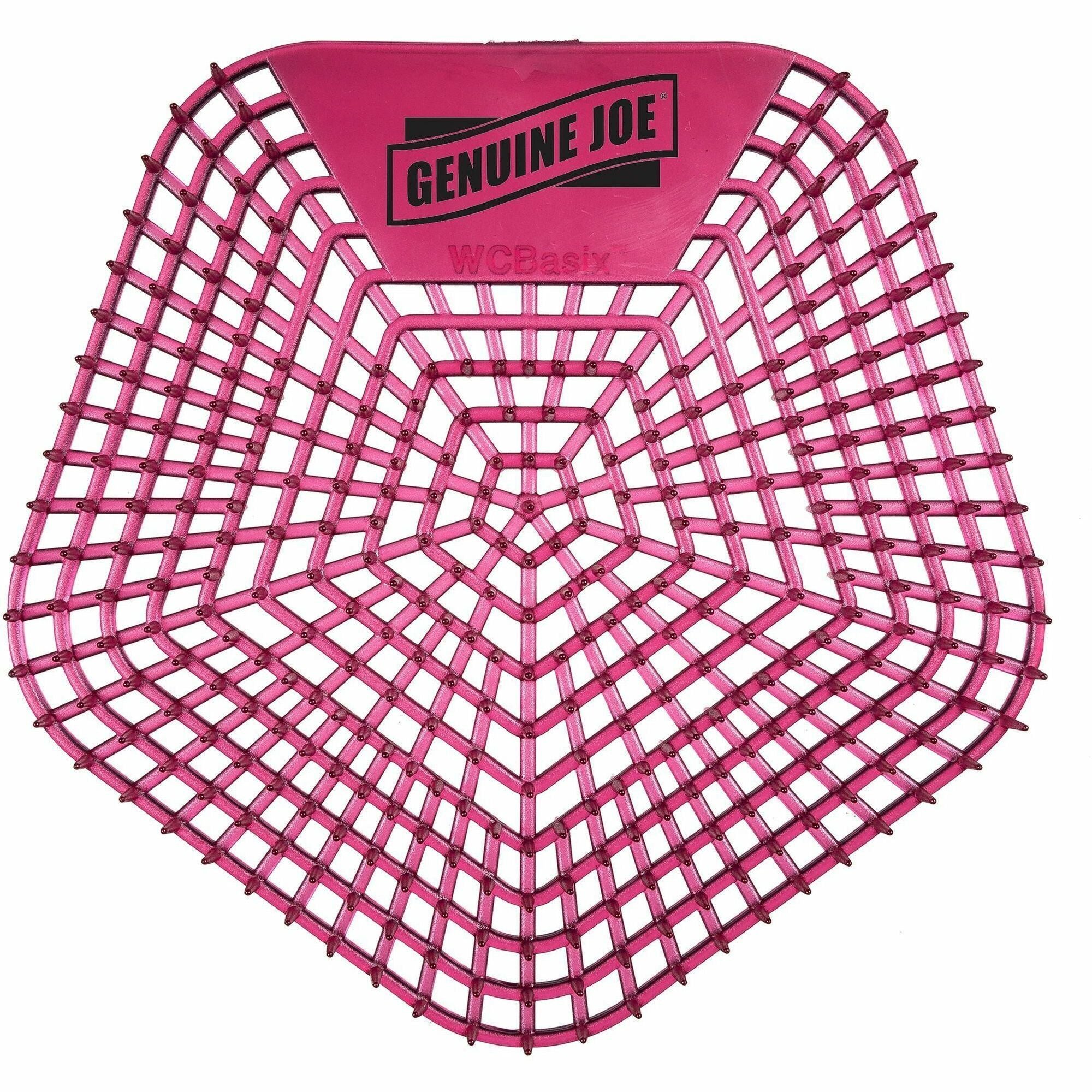 Genuine Joe Urinal Screens - Lasts upto 30 Days - Dual Sided Design - 10 / Carton - Red