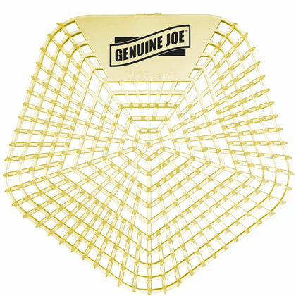 Genuine Joe Urinal Screens - Lasts upto 30 Days - Dual Sided Design - 10 / Carton - Yellow