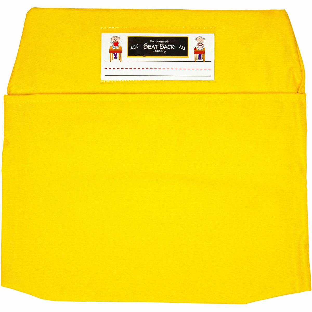 Seat Sack Classroom Pack One-Pocket Seat Sacks - 1 Pocket(s) - 1 Compartment(s) - 17" Width x 2" Depth - Chair - Desk Space, Durable, Laminated, Washable, Expandable - Yellow - Poly Cotton - 25/Pack - 1 / Carton