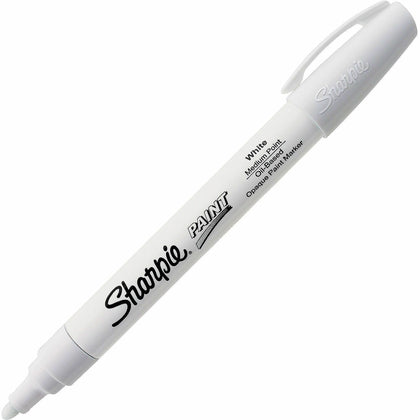 Sharpie Oil-Based Paint Marker - Medium Point - White Ink - 1 Each - Markers & Dry-Erase