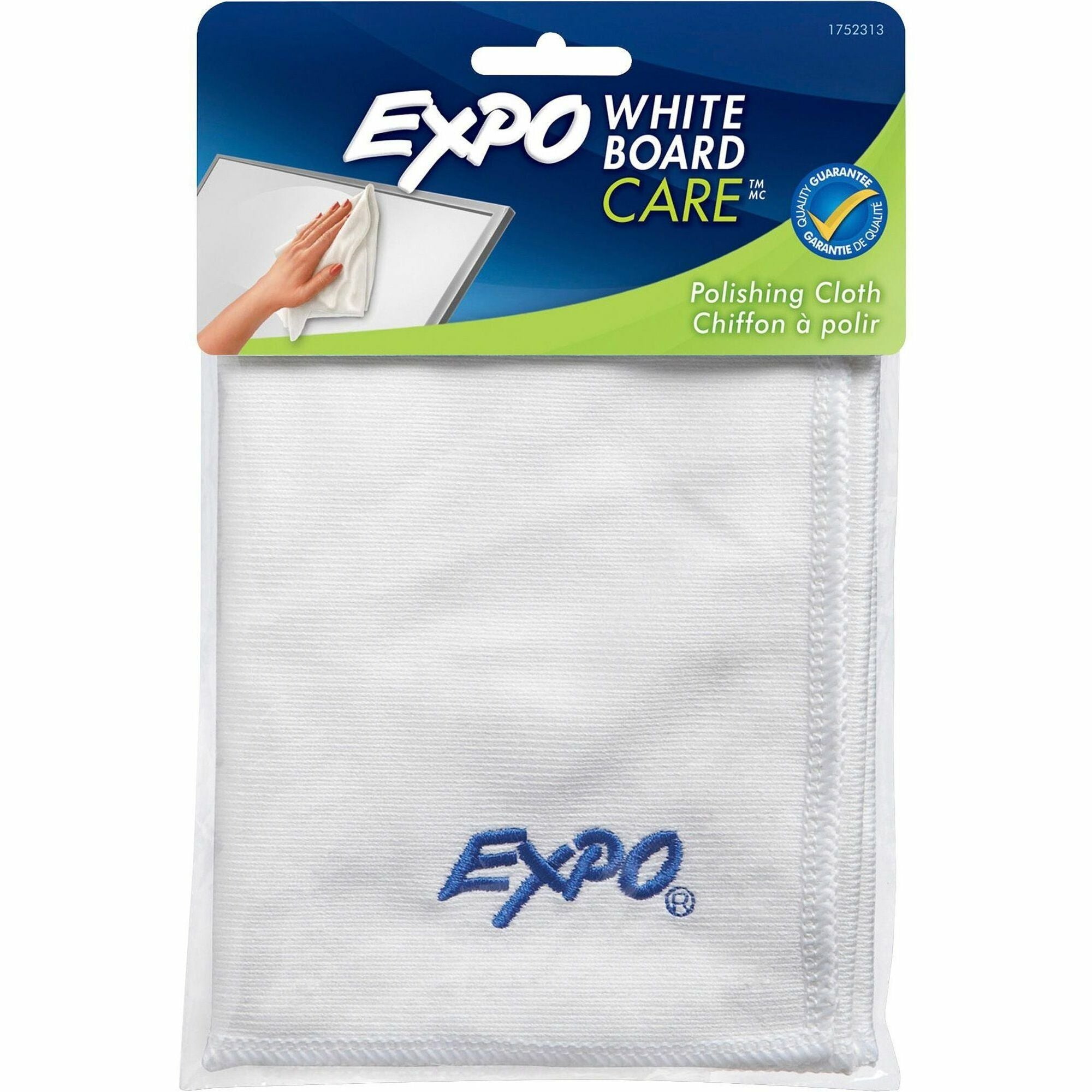 Expo Whiteboard CARE Polishing Cloth - 12" Width x 12" Length - Reusable, Washable - White - MicroFiber - 1 / Pack