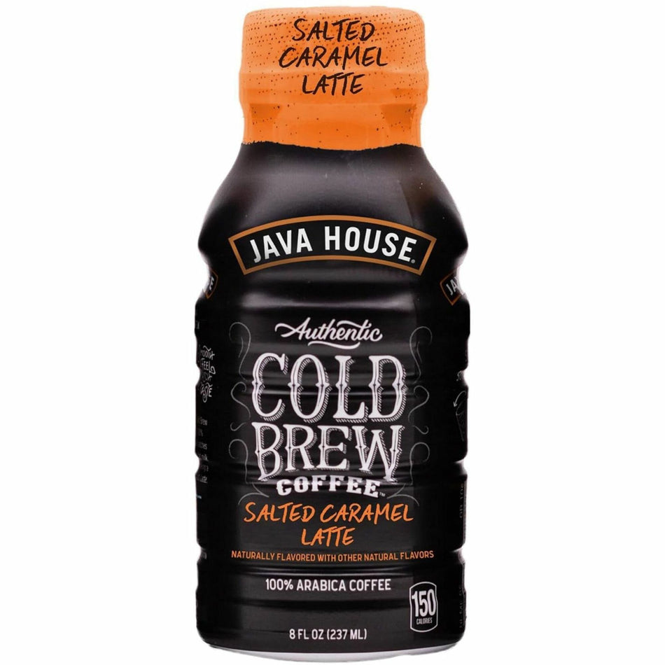 Java House Bottle Authentic Cold Brew Salted Caramel Latte - Cold Brewed - 8 oz Per Bottle - Bottle - Salted Caramel Latte - 12 / Box